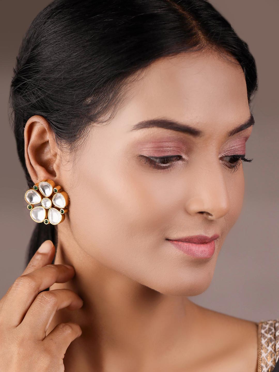 Buy Peora Gold Plated Kundan Faux Pearl Chandbali Earring Maang Tikka  Traditional -PF37TE7058PE online